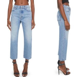 NEW MOTHER The Ditcher Crop Straight Leg Jeans in Leap Of Faith